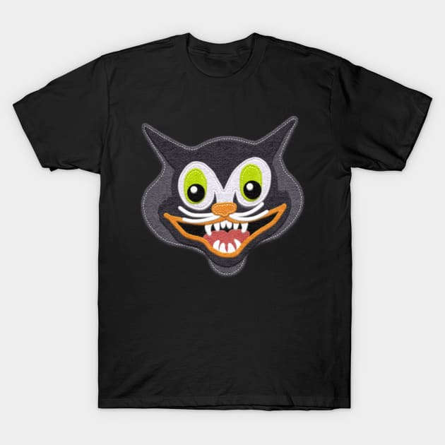 Halloween Vintage Cat Face T-Shirt by CheriesArt